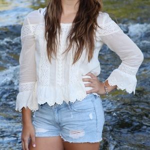 HP💫 [free people] Small Long Sleeve Boho Top